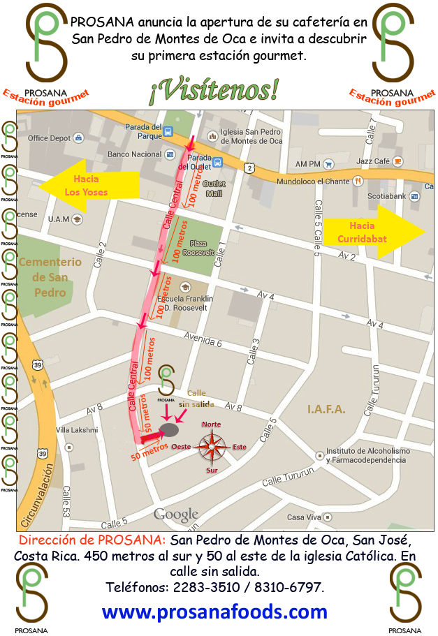 Mapa para llegar a PROSANA FOODS